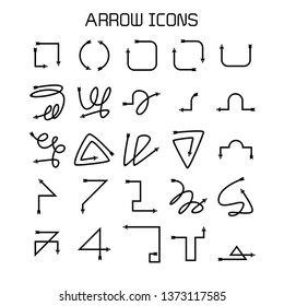 arrow and bow icons set