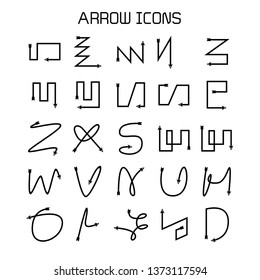 arrow and bow icons set