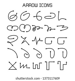 arrow and bow icons set
