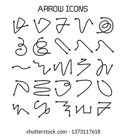 arrow and bow icons set