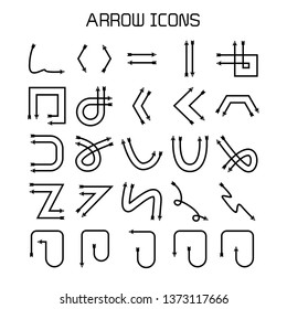 arrow and bow icons set