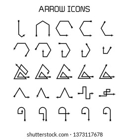 arrow and bow icons set