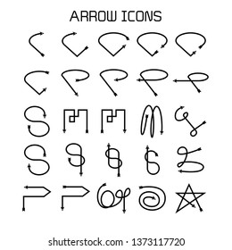 arrow and bow icons set