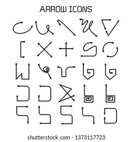 arrow and bow icons set