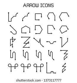 arrow and bow icons set