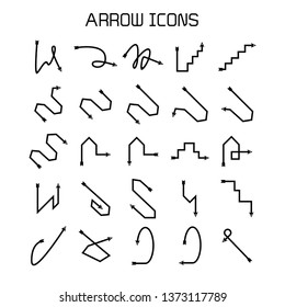 arrow and bow icons set
