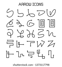 arrow and bow icons set