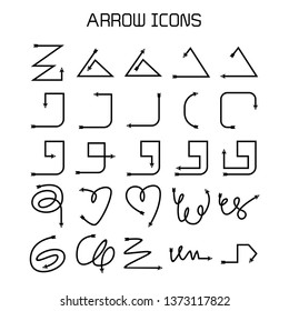 arrow and bow icons set