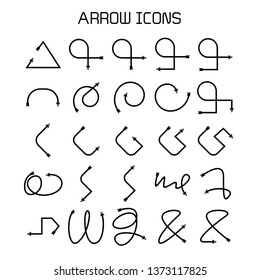 arrow and bow icons set