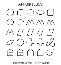 arrow and bow icons set