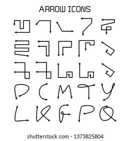 arrow and bow icons set