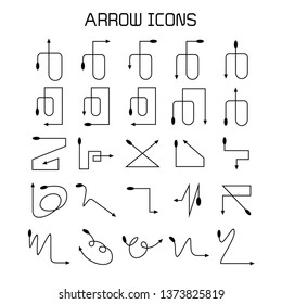 arrow and bow icons set