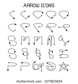 arrow and bow icons set