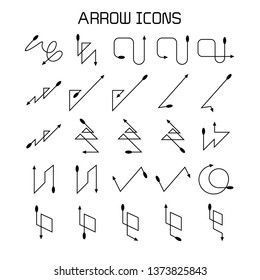 arrow and bow icons set