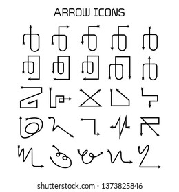 arrow and bow icons set