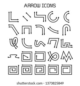 arrow and bow icons set