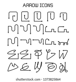 arrow and bow icons set