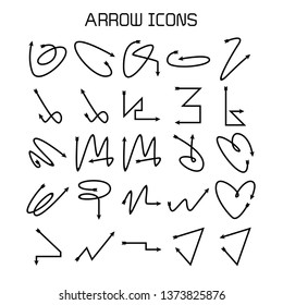 arrow and bow icons set