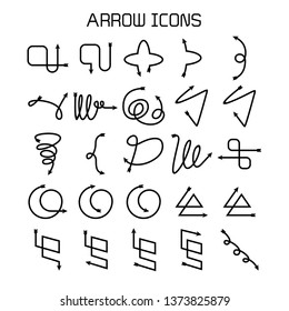 arrow and bow icons set