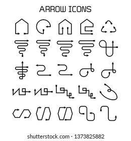 arrow and bow icons set