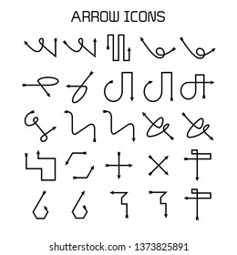 arrow and bow icons set