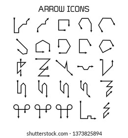 arrow and bow icons set