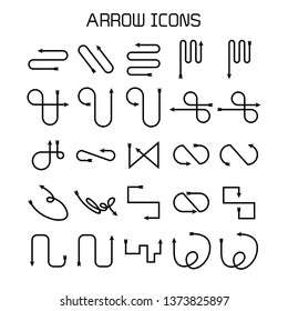 arrow and bow icons set
