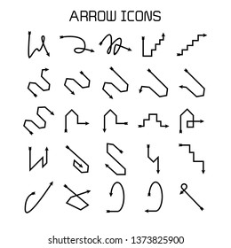 arrow and bow icons set