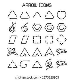 arrow and bow icons set
