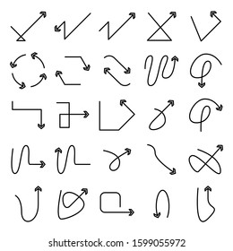 arrow bow icons set line design