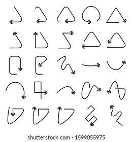 arrow bow icons set line design