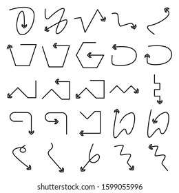 arrow bow icons set line design