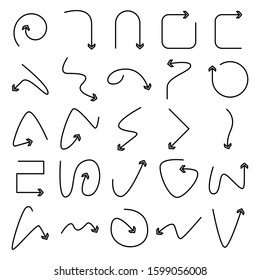 arrow bow icons set line design