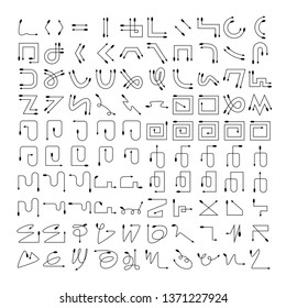 arrow bow icons vector set