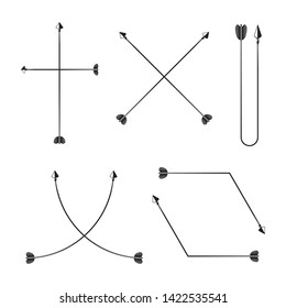arrow bow line vector illustration