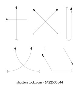 arrow bow line vector illustration