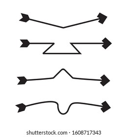 arrow bow line vector set