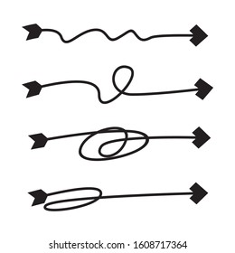 arrow bow line vector set