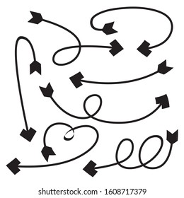 arrow bow line vector set