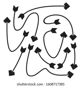 arrow bow line vector set