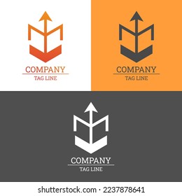 Arrow Bow Logo Design With Shield Shape Vector