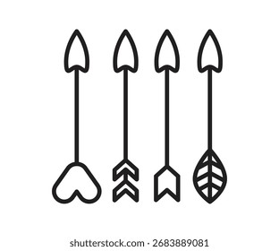 arrow bow symbols set vector illustration