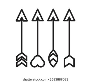 Conjunto de símbolos de arco de flecha Ilustración vectorial