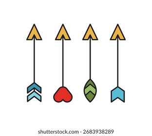 Conjunto de símbolos de arco de flecha Ilustración vectorial