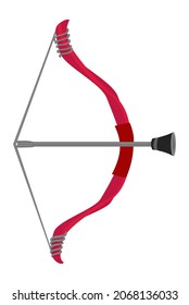 Arrow bow toy. Cartoon kids longbow in cartoon style