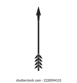 Arrow for bow vector icon. Black vector icon isolated on white background arrow for bow.
