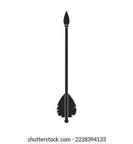 Arrow for bow vector icon. Black vector icon isolated on white background arrow for bow.