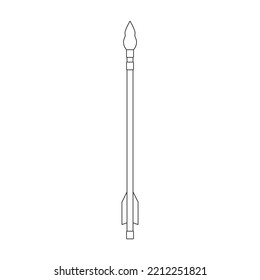Flecha para icono de vector de arco.Icono de vector contorno aislado en flecha de fondo blanco para arco.