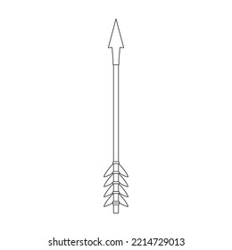 Arrow for bow vector icon.Outline vector icon isolated on white background arrow for bow.