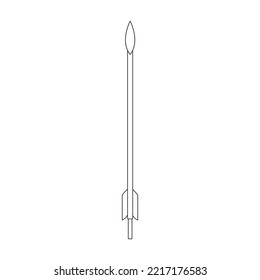 Arrow for bow vector icon.Outline vector icon isolated on white background arrow for bow.